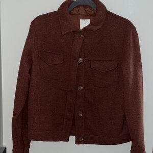 Brown Wool Button Jacket